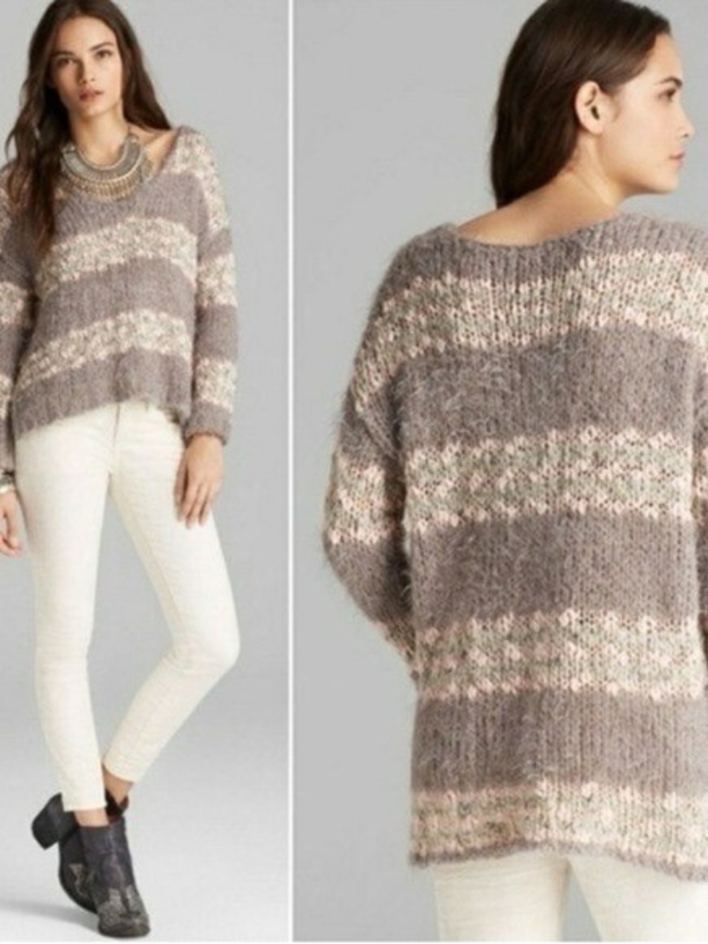 Free People Linus Stripe Pullover Sweater – XS